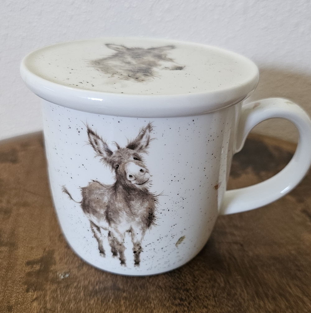 Royal Worcester Donkey Mug - White and Brown